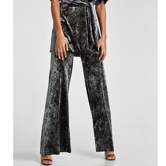 Zara Pants - Zara Velvet Wide Leg Pants